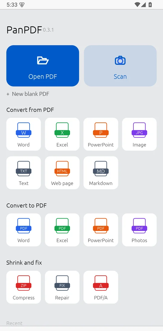 Android 手机上的 PanPDF 应用